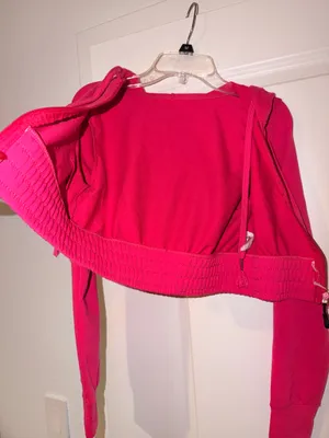 New Mix Womens Hot Pink Cropped Hoodie & Drawstring Shorts thumbnail 6