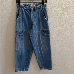 We The Free All Star Cargo Pull On Button Fly Baggy Jeans Size XS thumbnail 3