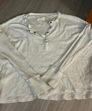Aerie Button-Up Top White thumbnail 1