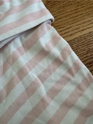 Frankie's Bikinis Fold-Over Waist Pink & White Striped Bike Shorts thumbnail 4