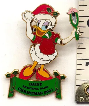 Disney Daisy Duck Christmas 2001 Pin LE 3500 Beautiful Daisy Moving Arm Mirror thumbnail 1