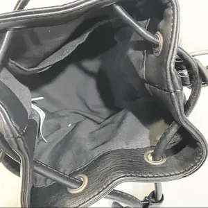 American Eagle Black Faux Leather White Sherpa Bucket‎ Bag thumbnail 4