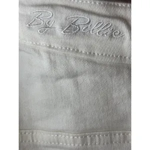 By Billie Womens White Denim Cropped Wide Leg Jeans Raw‎ Hem Size L 32 thumbnail 5