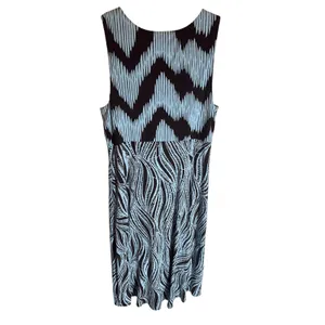 Tommy Bahama Viscose Sleeveless Dress Medium Blue Brown Abstract Print A-Line thumbnail 3