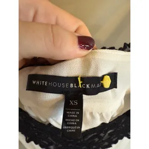 White House Black Market Lace Trim Camisole‎ Tank Top Ivory Black XS thumbnail 7