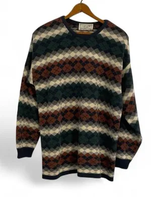 Christopher & Banks Vintage 90s Argyle Diamond Multicolor Women's XL Sweater thumbnail 1