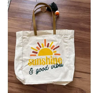 Sunshine & Good VIbes beach bag tote NWT thumbnail 1