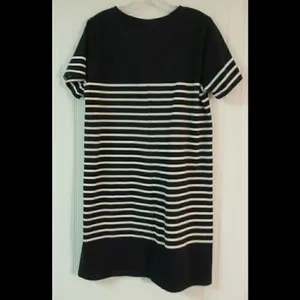 J. Crew dress navy w/white stripes sz medium thumbnail 2