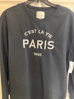 No Comment C'est La Vie Paris 1995 Graphic Crewneck Sweatshirt- medium thumbnail 5