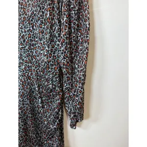 Scotch & Soda Leopard Print Mini Dress Women 34 Multicolor Mock Neck Sheer Party thumbnail 8