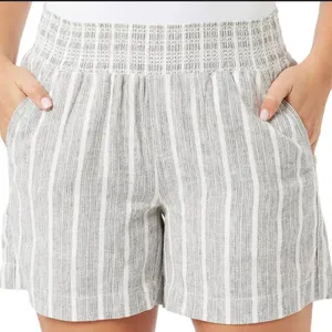 Briggs Women's Linen Blend 4 Pocket Woven Casual Pull-on Shorts Black Size XL thumbnail 1