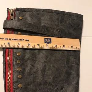 Journee Collection gray red tall boots women size 10 thumbnail 9
