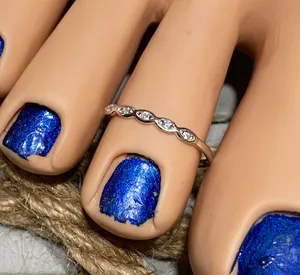 Sterling Silver CZ Band Toe Ring thumbnail 1