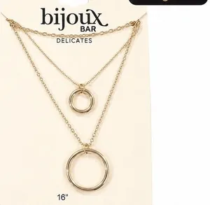 $30 Bijoux Bar Jewelry Set Gold Layered Circle Pendant Necklace cute gift thumbnail 1