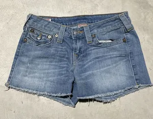 True Religion Women's SZ 28 Keira Cut Off Short USA MADE Micro Shorts Y2K thumbnail 1