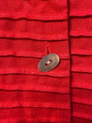 Vintage Freeport Studio 100% Linen Sleeveless Maxi Dress Red Size M Button thumbnail 6
