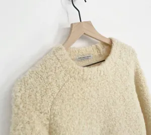COS Fuzzy Crew Neck Sweater Wide Sleeve Side Slit Ivory Women's S thumbnail 2