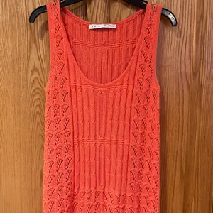 Trina Turk Open Crochet‎ Knit Sleeveless Dress Cover-Up in Orange Pop Size XS/S thumbnail 2