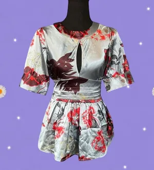 Vintage Y2K BCBGMAXAZRIA Floral Kimono Top size small thumbnail 1