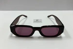Small Retro Sunglasses / Burgundy Retro Sunglasses thumbnail 1