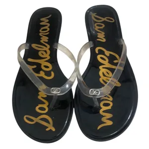 Sam Edelman Gekko Black Clear Jelly Thong Sandals Womens 10 Flat Summer Beach thumbnail 1