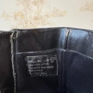 90s y2k Apostrophe black leather square toe block heel whimsigoth boots thumbnail 5