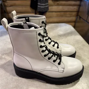 A New Day, Woman’s White Combat Boots Size 9 1/2 thumbnail 3