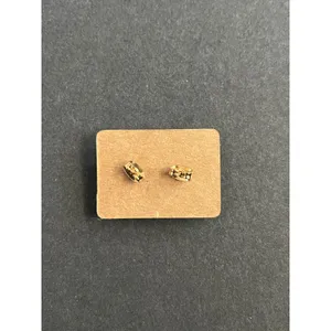 Halloween Pumpkin Face Star Stud Earrings Gold Tone Round Cabochon Women thumbnail 2
