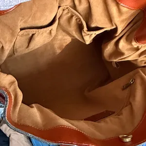 Patricia Nash Everton Tooled Leather Slouch‎ Drawstring Tote Bag Tan Cognac thumbnail 5