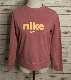 Nike activewear faded pink crewneck logo spellout long sleeve sweatshirt Size M thumbnail 1