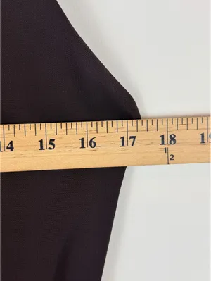 Lauren Ralph Lauren Chocolate Brown Draped Tie Side Asymmetrical Midi Dress M thumbnail 10