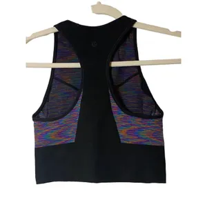 Lululemon‎ Love Revealed Bra Black Rainbow Seamless Racerback Size 6 thumbnail 3