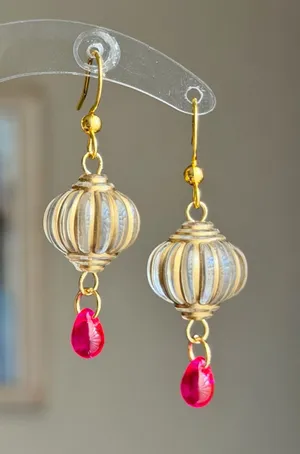 Handmade vintage chic retro dangle earrings💖 thumbnail 1