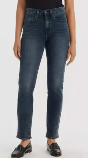 Levi's Women's Size 26 26x28 724 High Rise Straight‎ Jean Dark Wash Stretch thumbnail 1