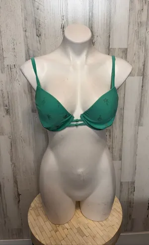 Aerie Bridget Underwire Push Up Bikini Top 34D Green Palm Tree Print thumbnail 1