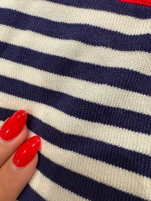 Navy, White, and Red Boutique Sweater Top thumbnail 4
