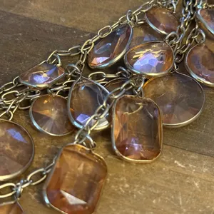 J.Crew multi chain chunky amber stones statement necklace thumbnail 4