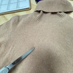 Aqua Cashmere Camel Tan 100% Cashmere Turtleneck Sweater XS Knit Monochrome thumbnail 8