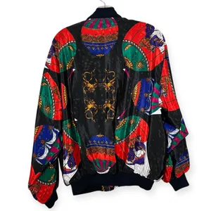 Vintage Kocal Baroque Bomber Jacket Hot Air Balloon Print Windbreaker 80s 1 Size thumbnail 4
