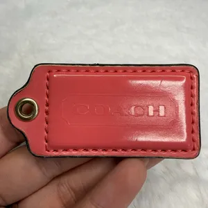 2" COACH Pink Patent Leather Fob Bag Charm Hang tag Hangtag thumbnail 1