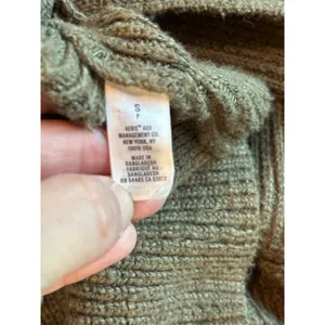 Aerie AEO Olive Green Ribbed Wrap Front Surplice Sweater Small 4170619104 Y2K thumbnail 8