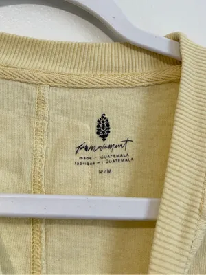 Free People Movement Oversized Cotton T-Shirt Size Medium FP Yellow Shirt Top thumbnail 3