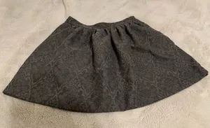 Zara Woman Gray Floral Damask Circle Mini Skirt Sz M thumbnail 1