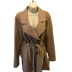 Jack by BB Dakota Belted Trench Coat Notched Collar Unlined Sz. L Taupe Academia thumbnail 2