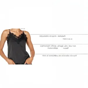 The Drop Natalie Top‎ Black Lace Trim Cami Women's Size L thumbnail 4