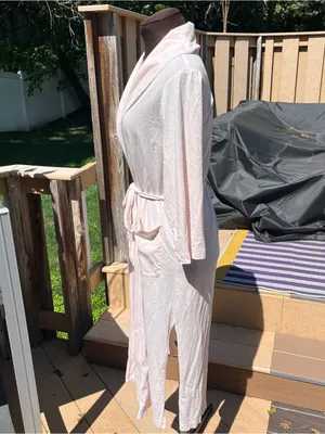 Skin Organic Coleen Pearl Pink 100% Pima Cotton Robe Size 0/XS Loungewear thumbnail 5