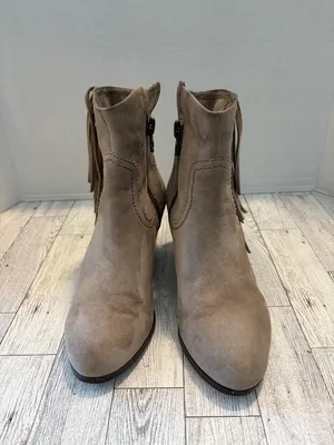 Sam Edelman Women's Louie Ankle Fringe Booties Tan Suede 7M Cowgirl thumbnail 3