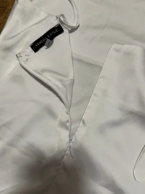 PacSun Kendall & Kylie White Satin Cowl Neck Silky Slip Mini Dress Size S thumbnail 6