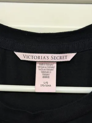 Victoria's Secret Black Tee with Pink Glitter VS Logo thumbnail 2