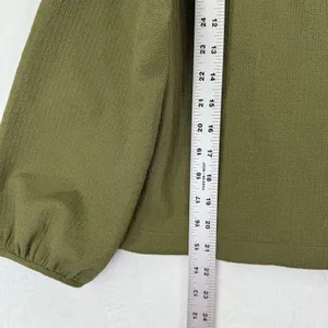 Madewell‎ Womens Top Olive Green Square Neck Long Sleeve Textured Blouse Small thumbnail 3